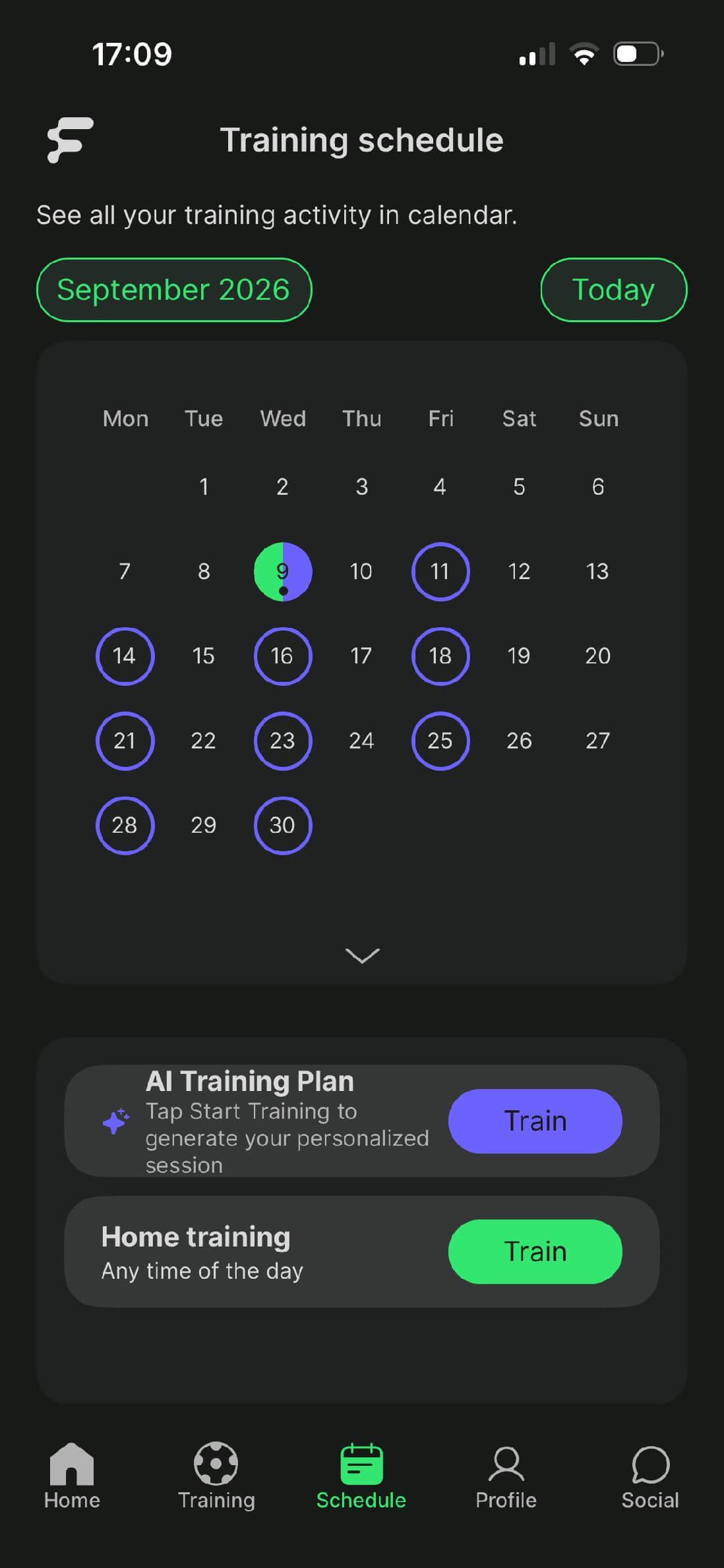 TRAINING SCHEDULE